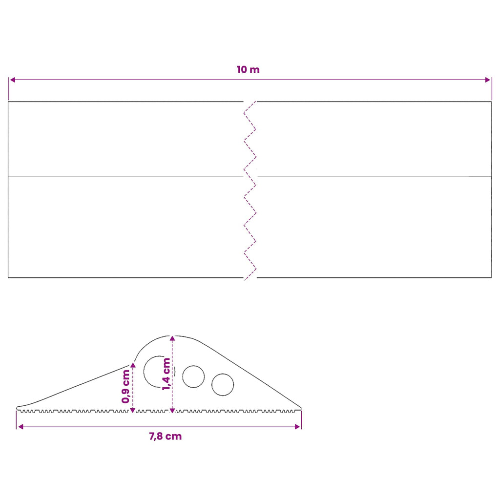 vidaXL Uszczelka podłogowa do garażu Czarny 78 x 14 mm 10 m Guma EPDM