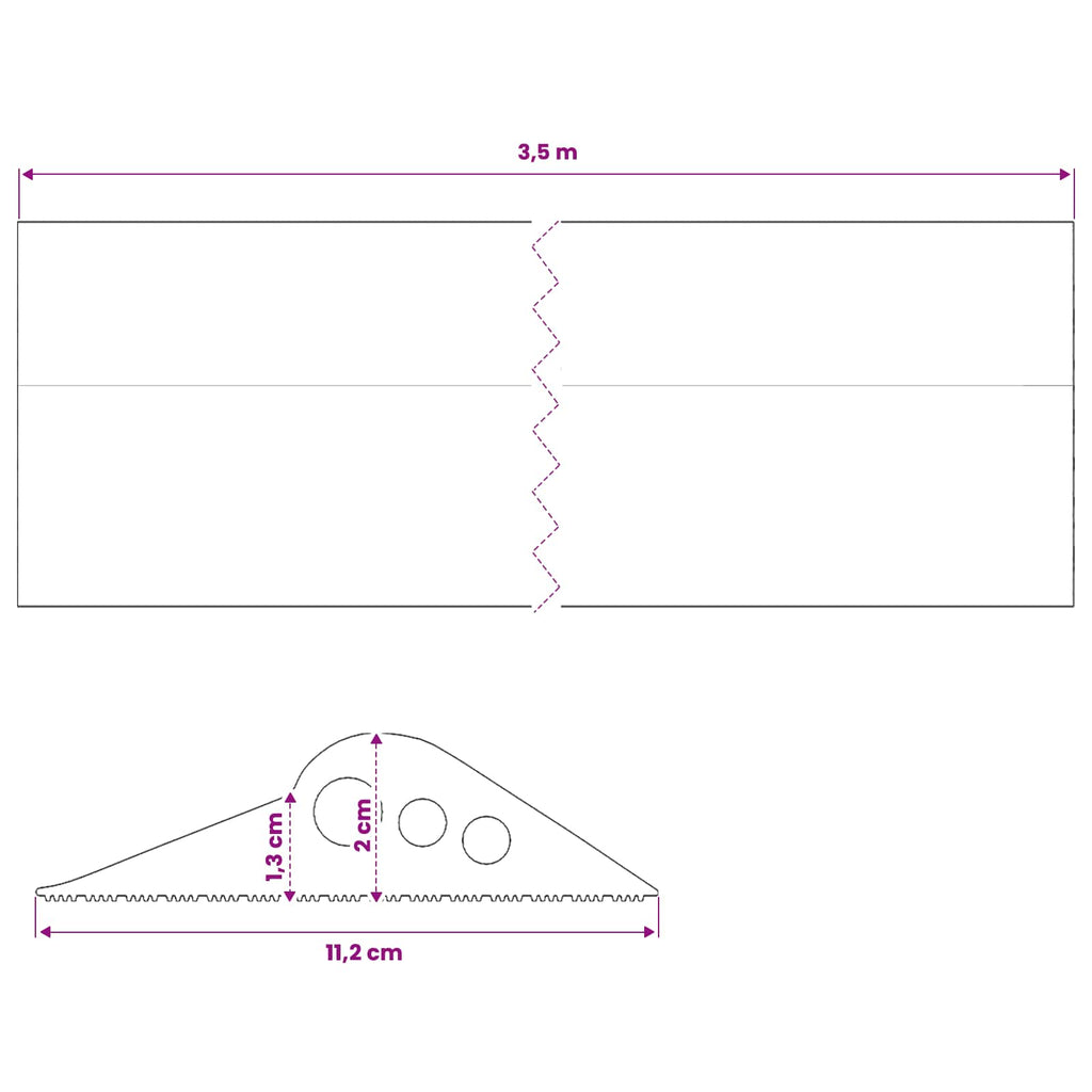 vidaXL Uszczelka podłogowa do garażu 112 x 20 mm 3,5 m Guma EPDM