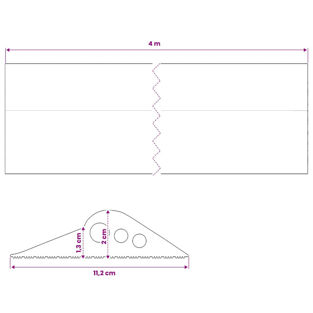 vidaXL Uszczelka podłogowa do garażu Czarny 112 x 20 mm 4 m Guma EPDM