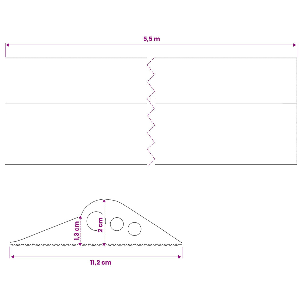 vidaXL Uszczelka podłogowa do garażu 112 x 20 mm 5,5 m Guma EPDM