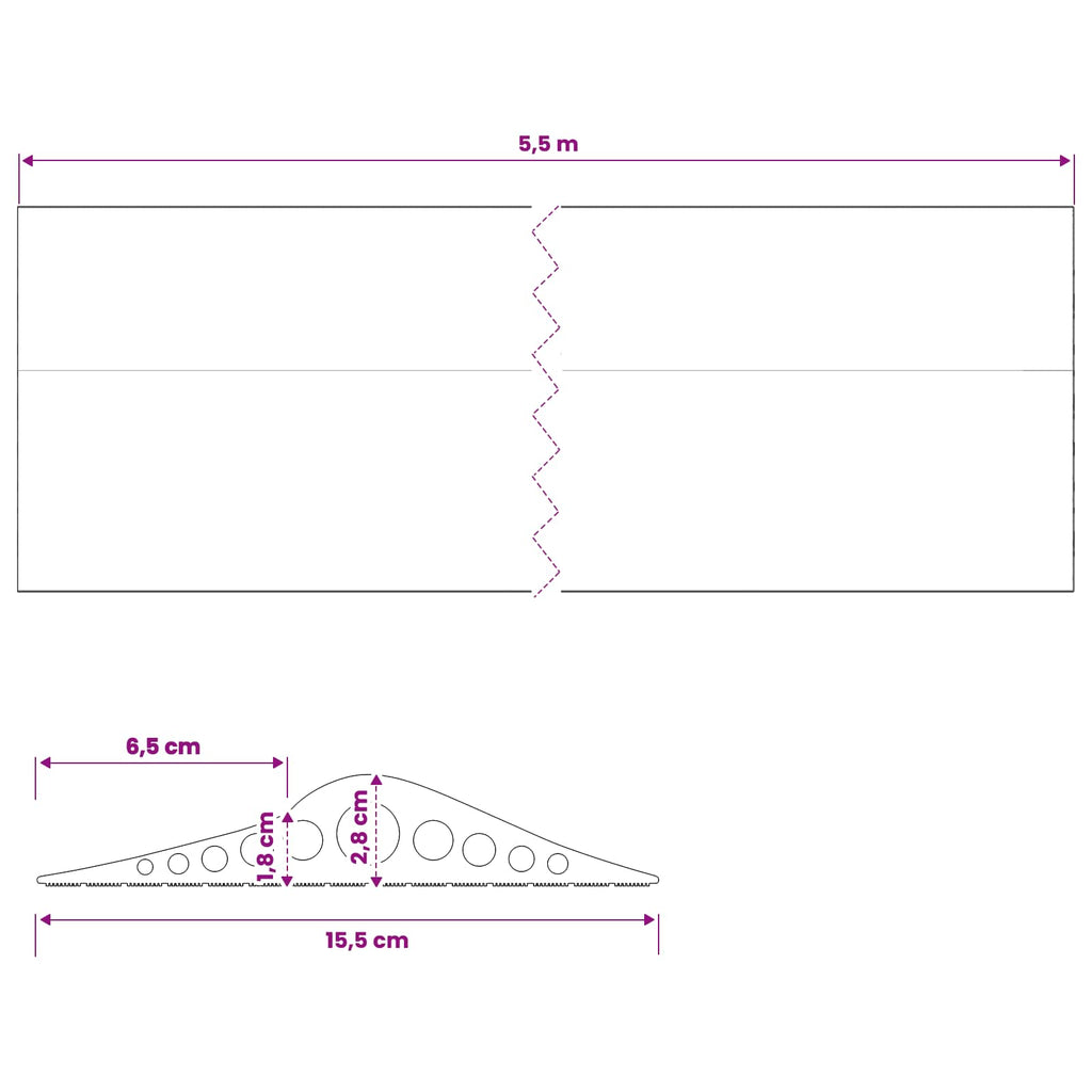 vidaXL Uszczelka podłogowa do garażu 155 x 28 mm 5,5 m Guma EPDM