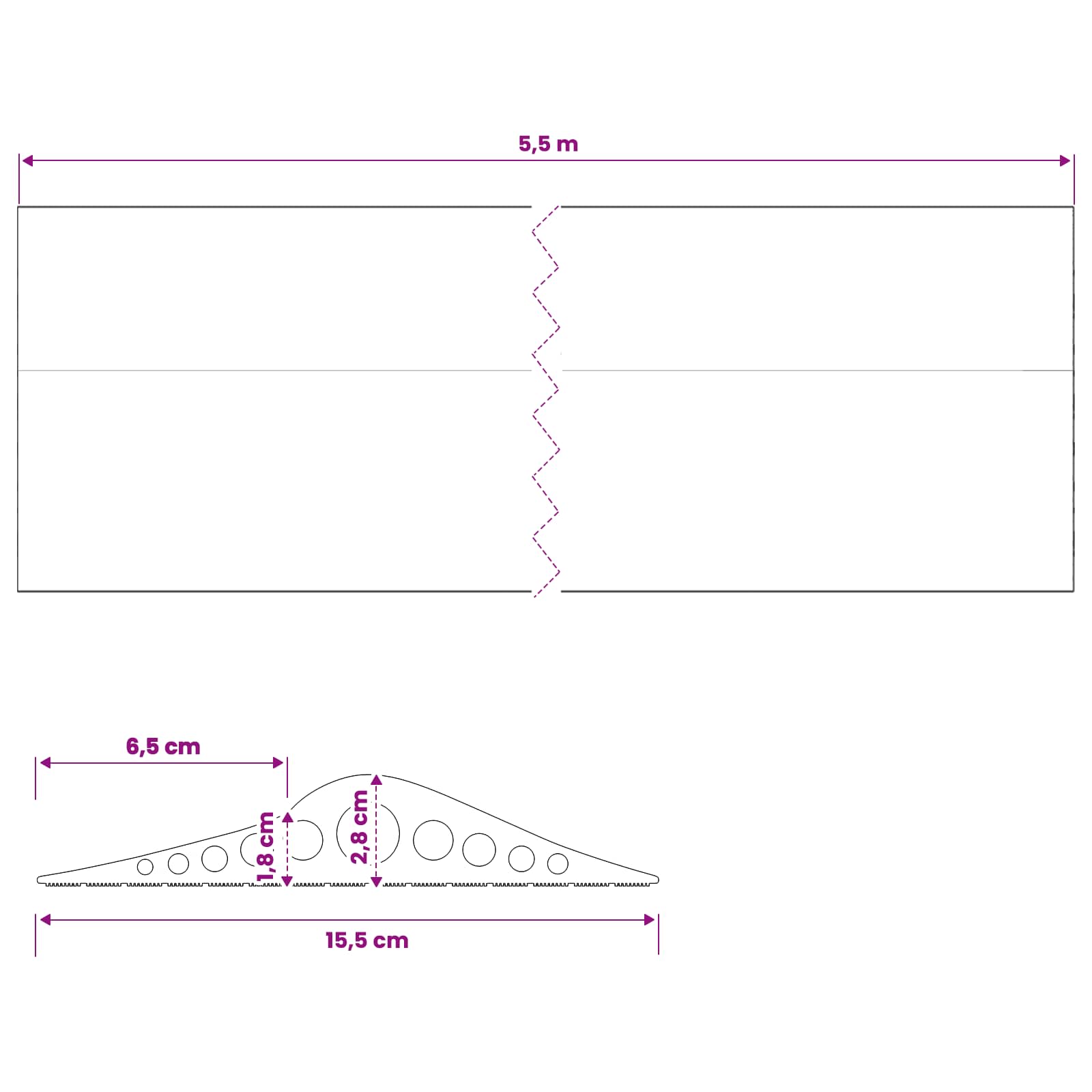vidaXL Uszczelka podłogowa do garażu 155 x 28 mm 5,5 m Guma EPDM