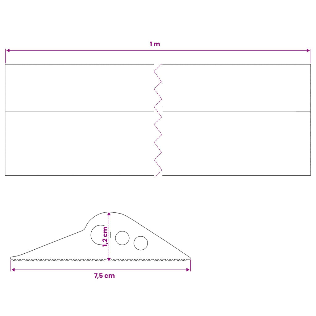 vidaXL Uszczelka podłogowa do garażu Czarny 75 x 12 mm 1 m Guma EPDM