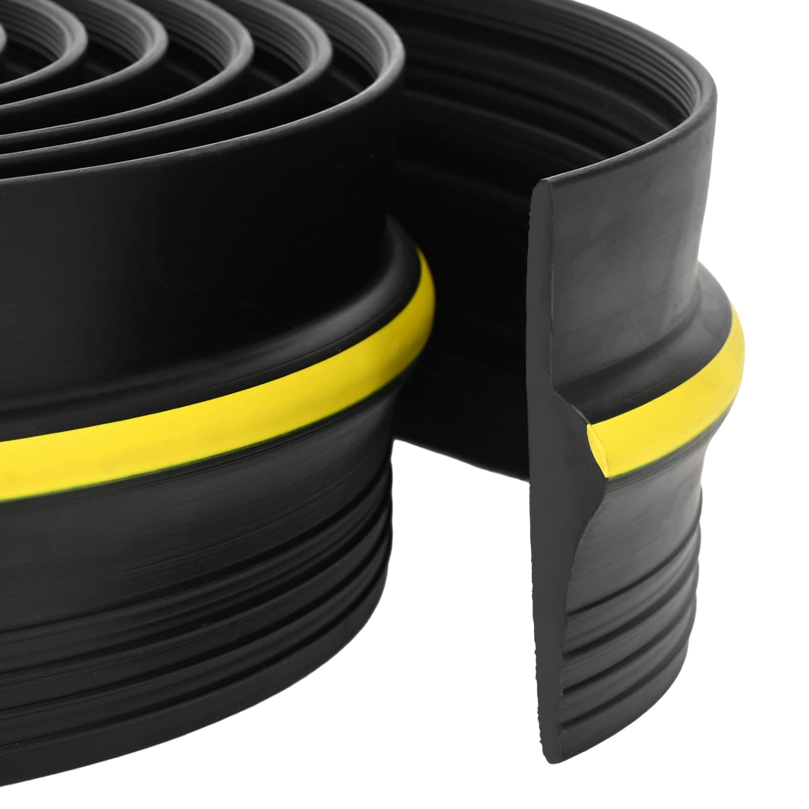 vidaXL Uszczelka podłogowa do garażu Czarny i Żółty 12 x 90 mm 2,5 m