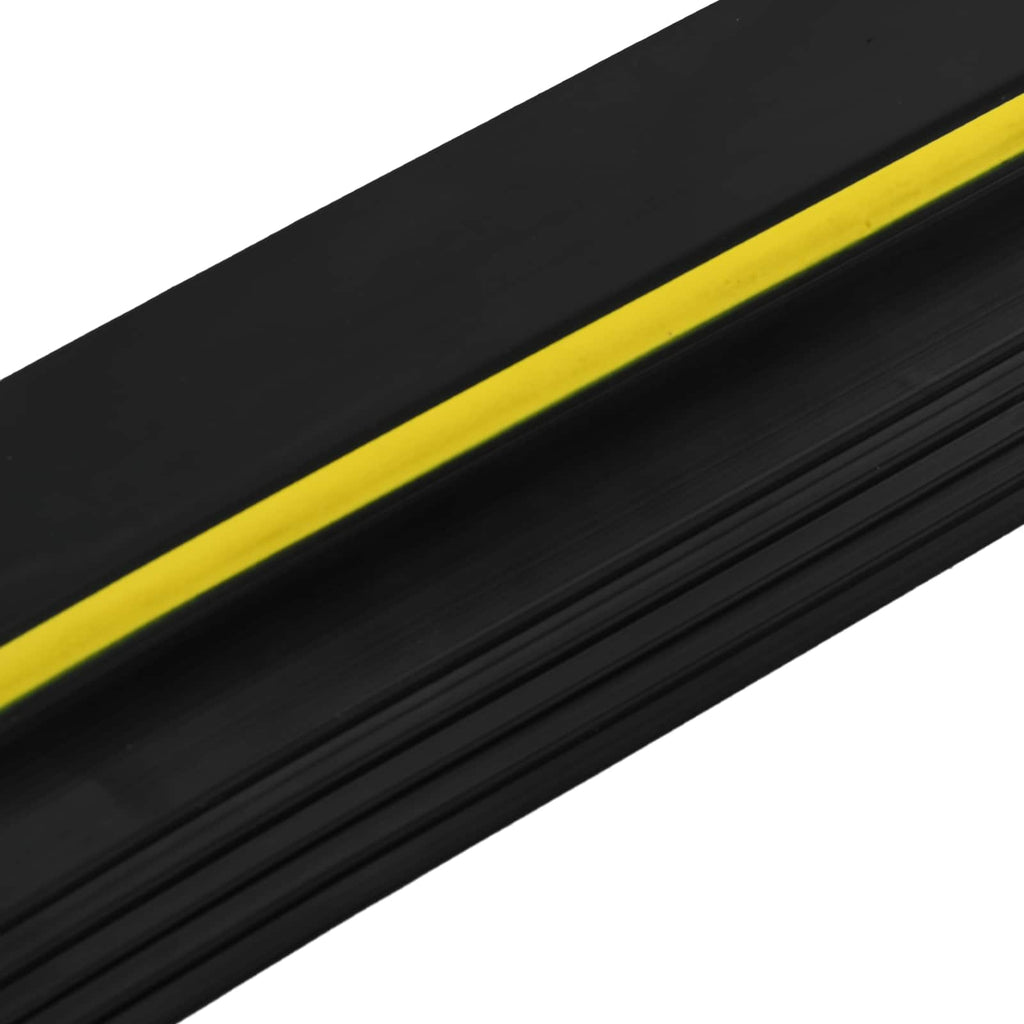vidaXL Uszczelka podłogowa do garażu Czarny i Żółty 12 x 90 mm 4 m PVC
