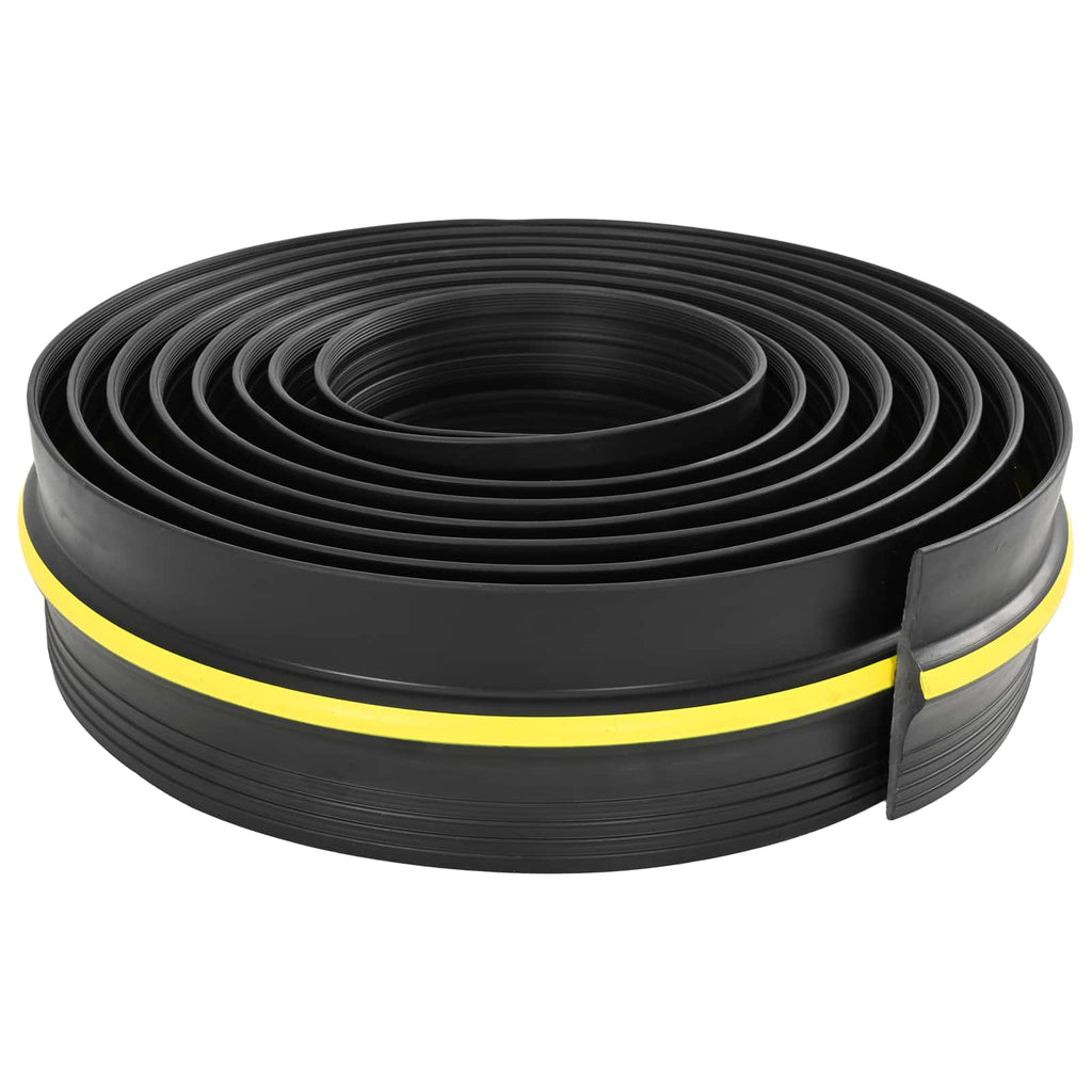 vidaXL Uszczelka podłogowa do garażu Czarny i Żółty 12 x 90 mm 4 m PVC