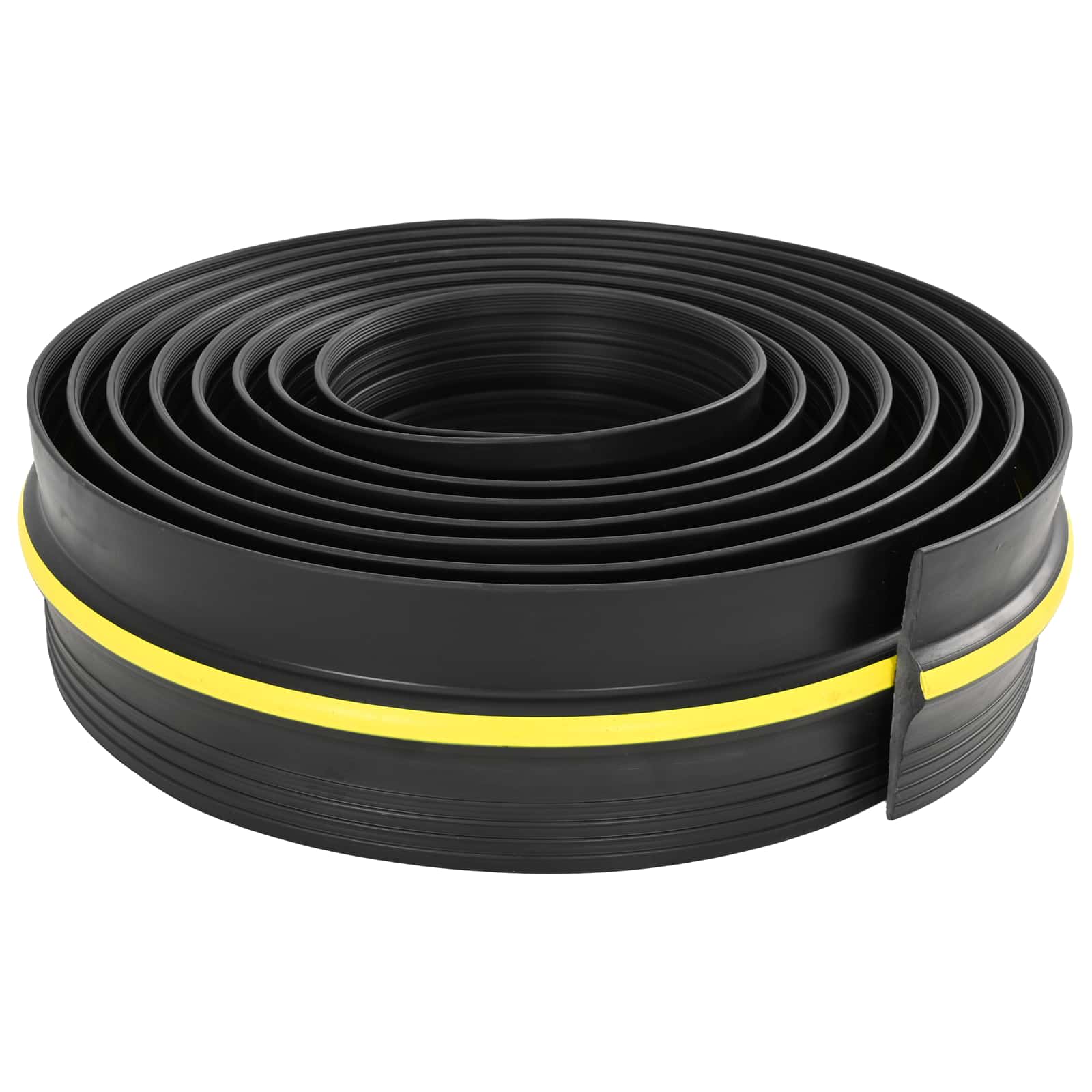 vidaXL Uszczelka podłogowa do garażu Czarny i Żółty 12 x 90 mm 4 m PVC