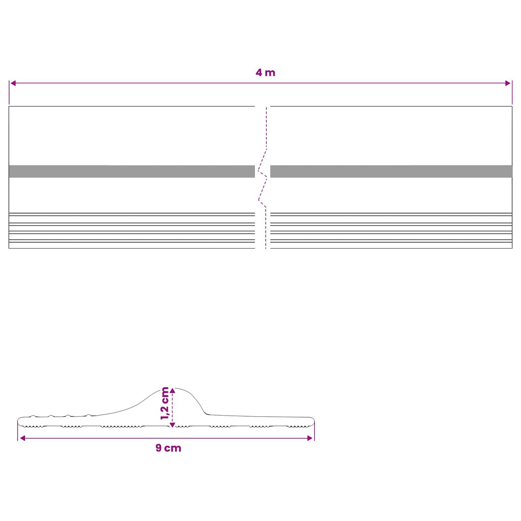 vidaXL Uszczelka podłogowa do garażu Czarny i Żółty 12 x 90 mm 4 m PVC
