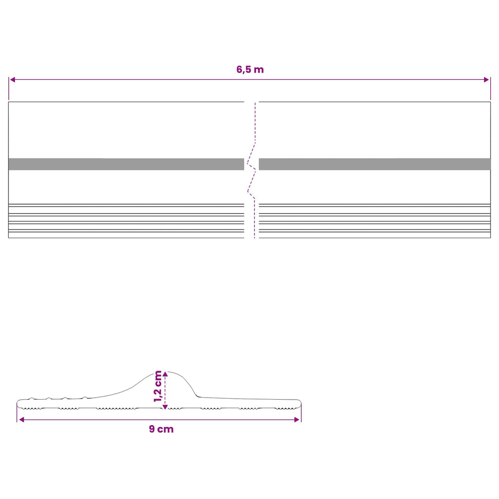 vidaXL Uszczelka podłogowa do garażu Czarny i Żółty 12 x 90 mm 6,5 m