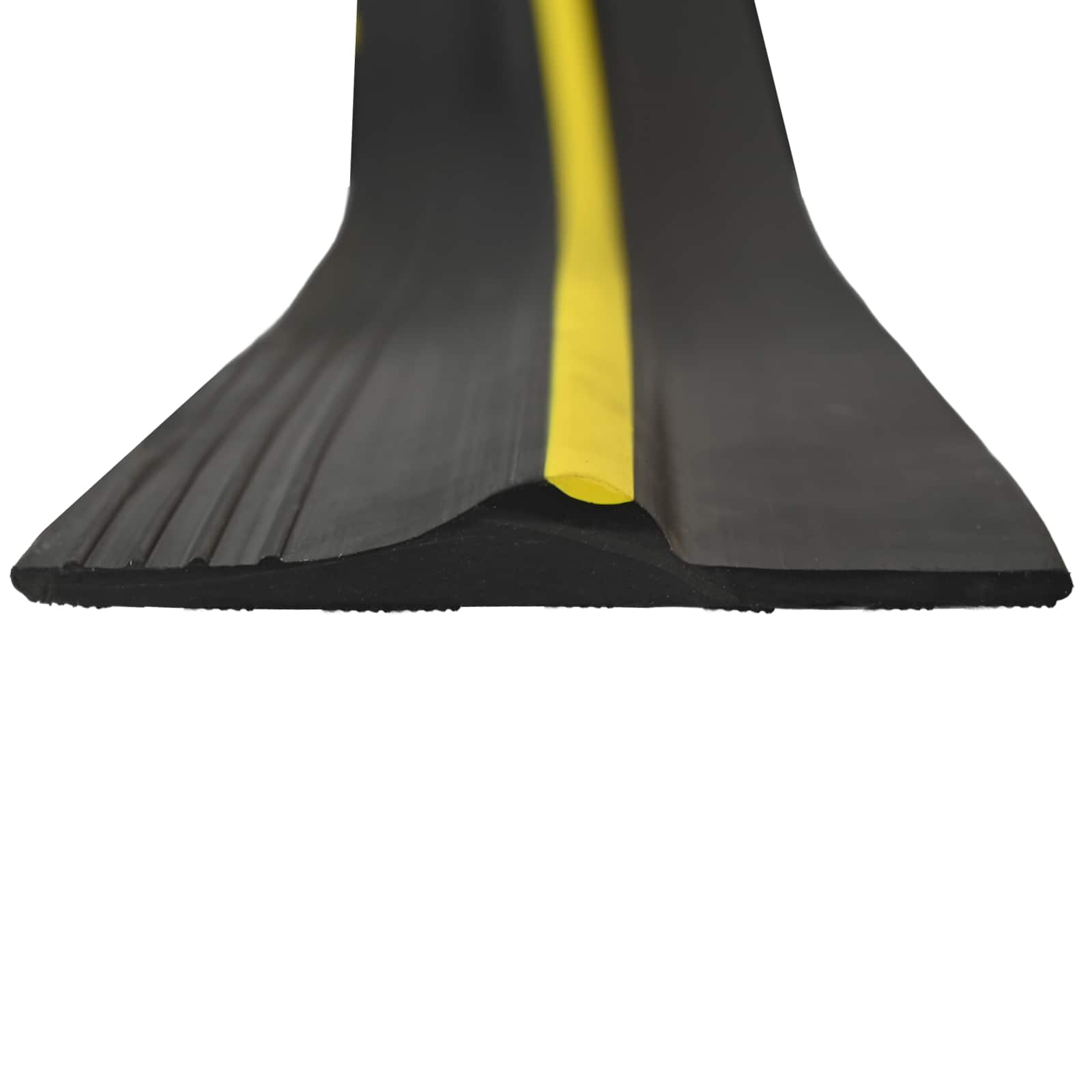 vidaXL Uszczelka podłogowa do garażu Czarny i Żółty 12 x 90 mm 8 m PVC