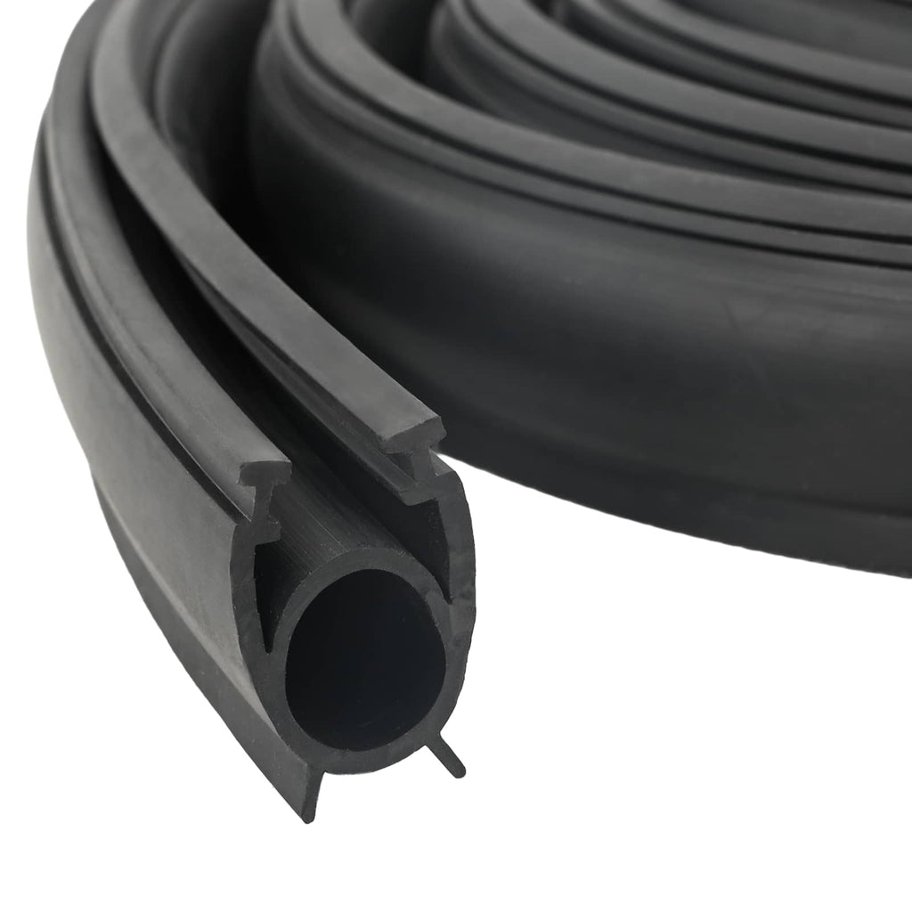 vidaXL Uszczelka drzwi garażowych Czarny 41 x 33 mm 3 m PVC