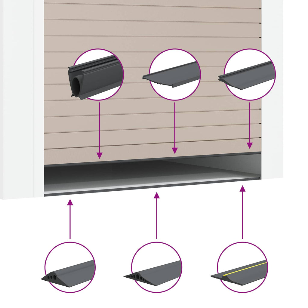 vidaXL Uszczelka drzwi garażowych Czarny 52 x 2 mm 4 m PVC