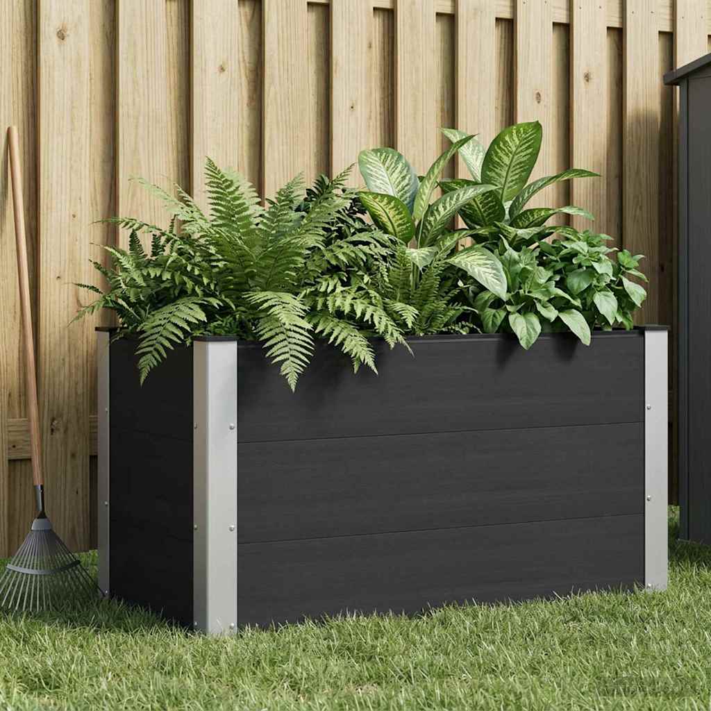 vidaXL Podniesiona rabata ogrodowa Czarny 100 x 50 x 54 cm