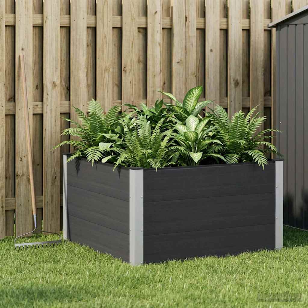 vidaXL Podniesiona rabata ogrodowa Czarny 100 x 100 x 54 cm