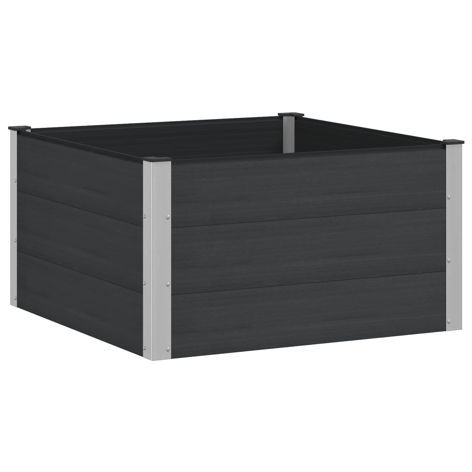 vidaXL Podniesiona rabata ogrodowa Czarny 100 x 100 x 54 cm