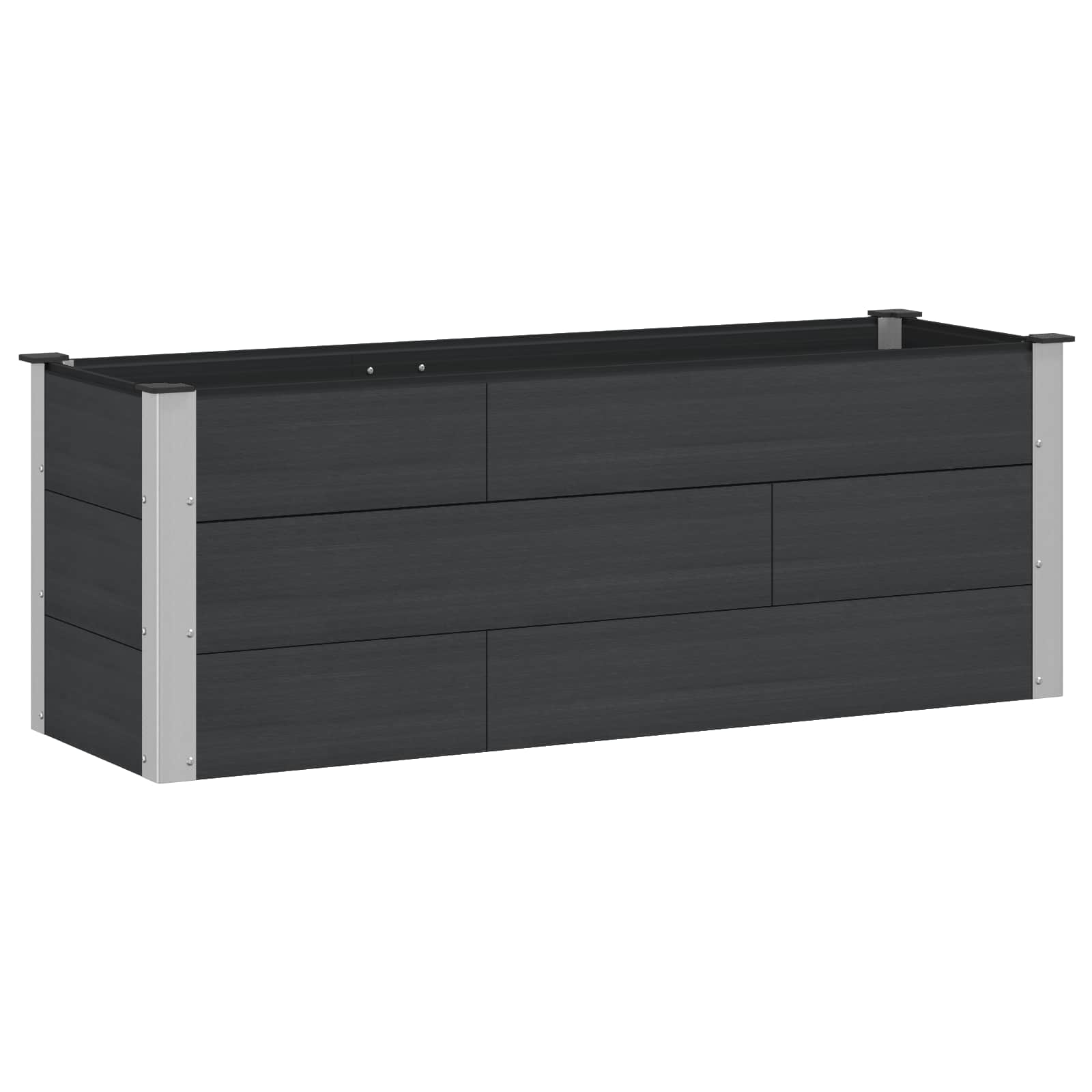 vidaXL Podniesiona rabata ogrodowa Czarny 150 x 50 x 54 cm