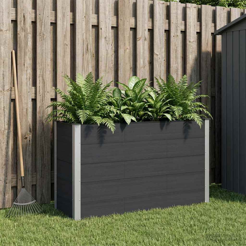 vidaXL Podniesiona rabata ogrodowa Czarny 150 x 50 x 91 cm
