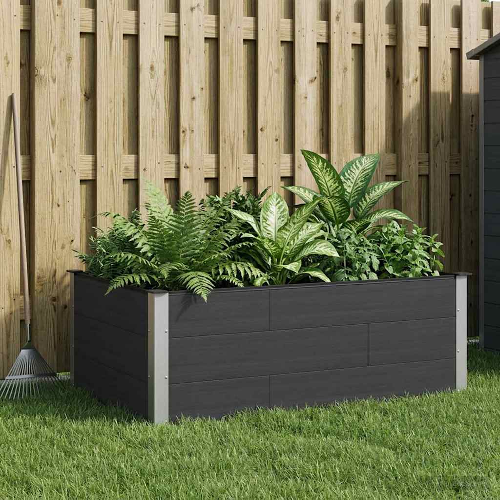 vidaXL Podniesiona rabata ogrodowa Czarny 150 x 100 x 54 cm
