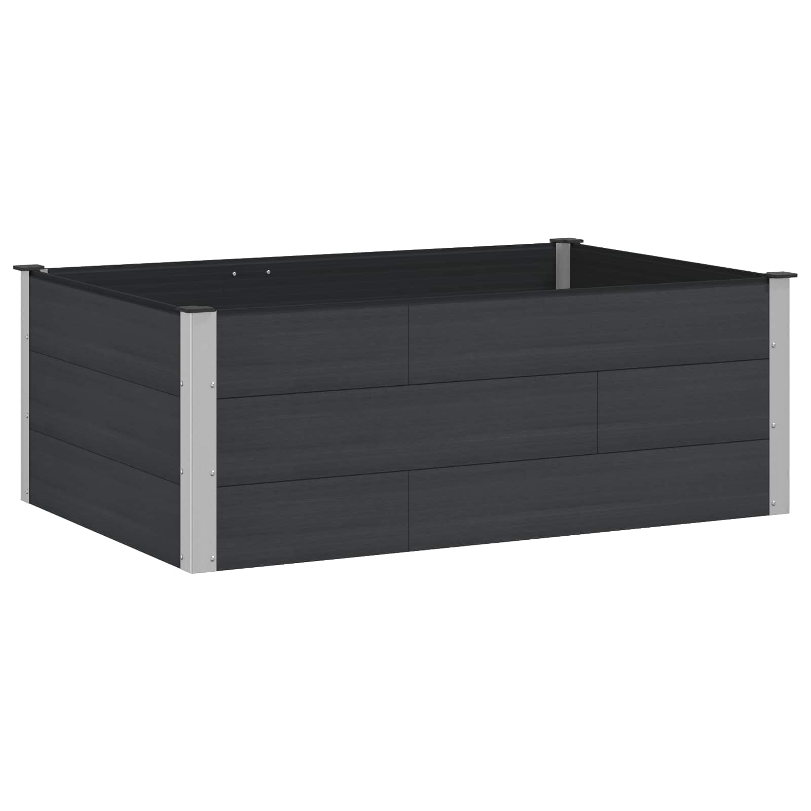 vidaXL Podniesiona rabata ogrodowa Czarny 150 x 100 x 54 cm