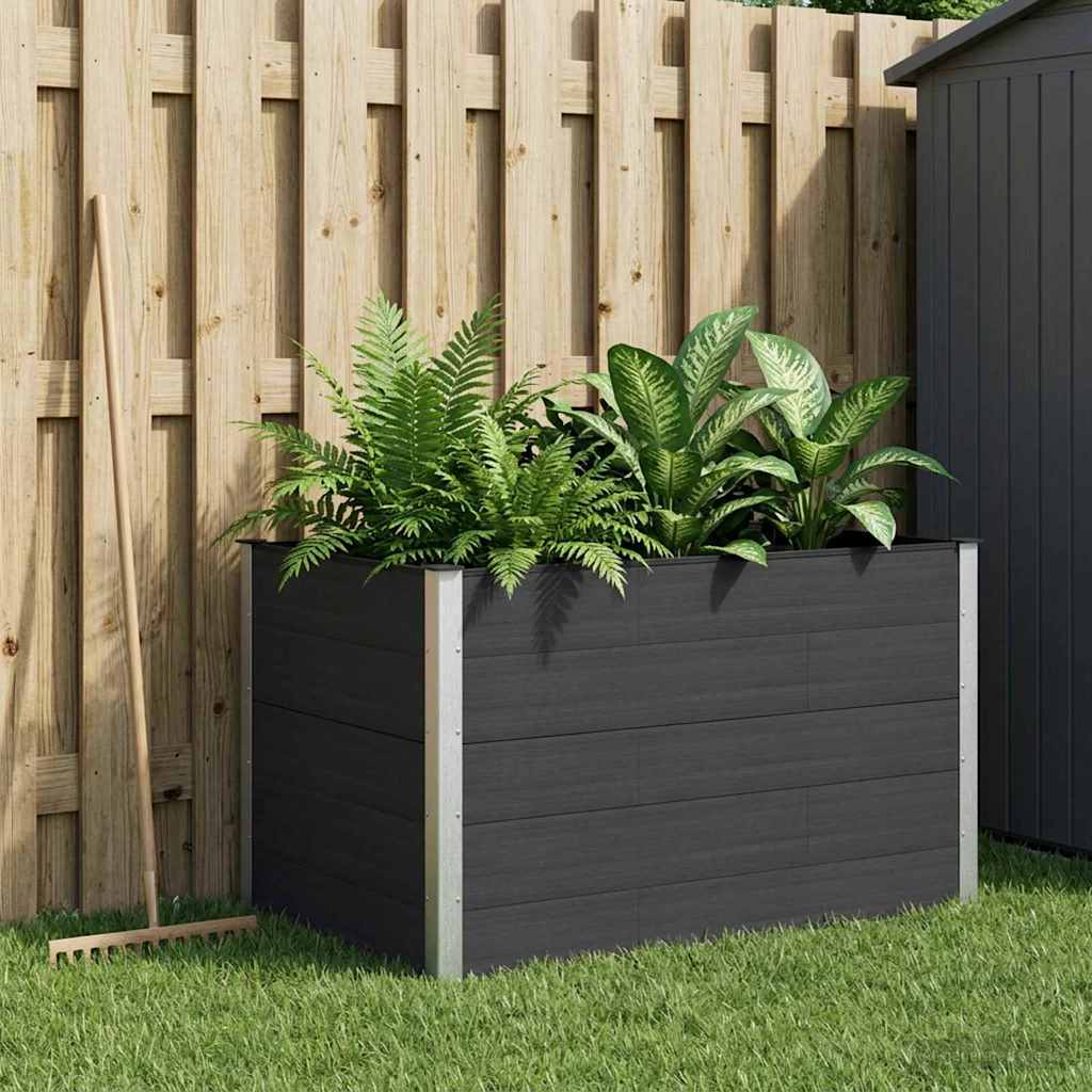 vidaXL Podniesiona rabata ogrodowa Czarny 150 x 100 x 91 cm
