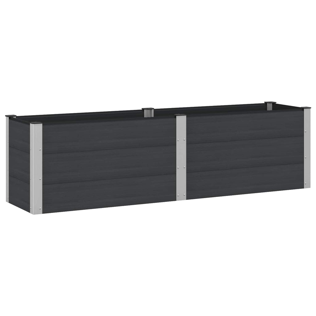 vidaXL Podniesiona rabata ogrodowa Czarny 200 x 50 x 54 cm