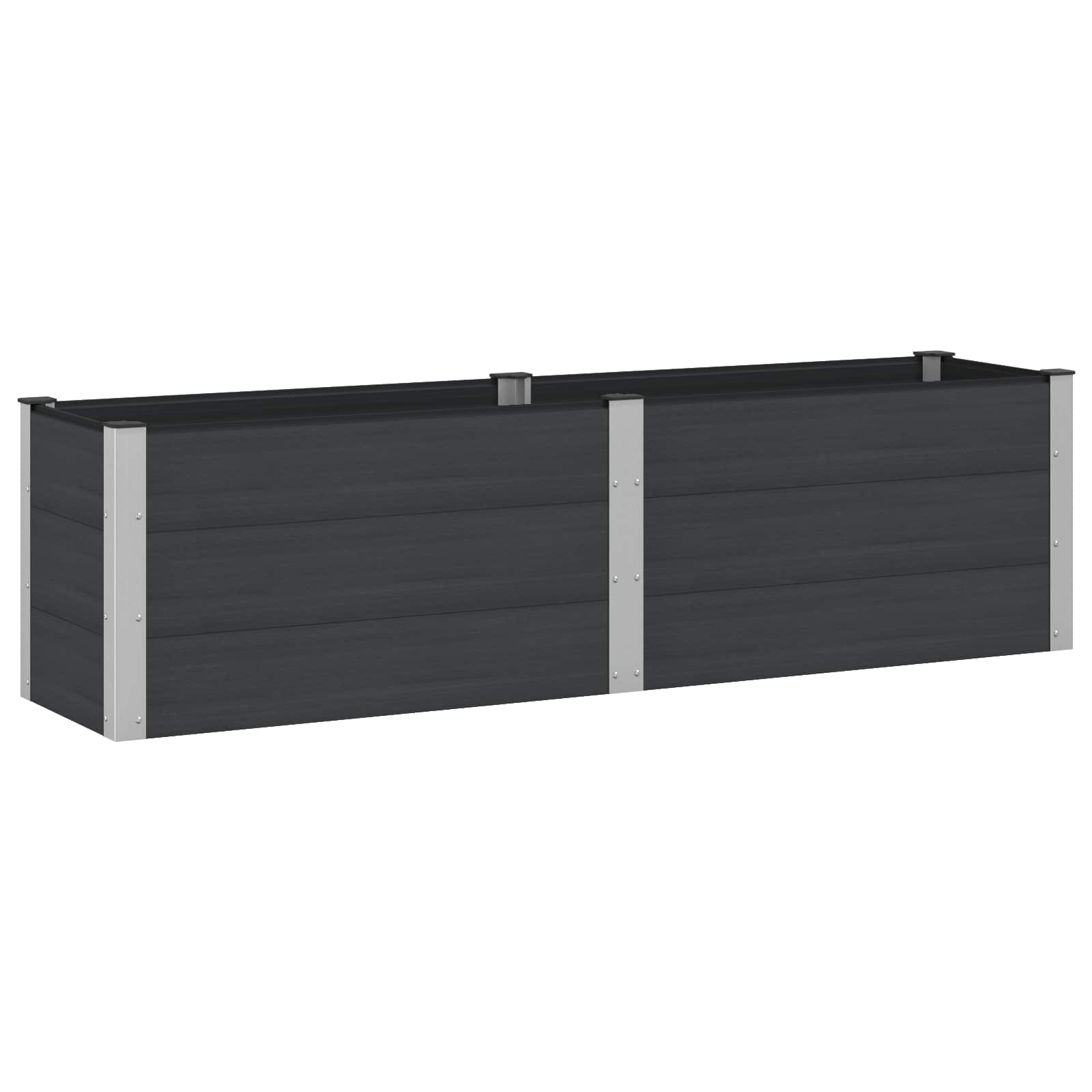 vidaXL Podniesiona rabata ogrodowa Czarny 200 x 50 x 54 cm