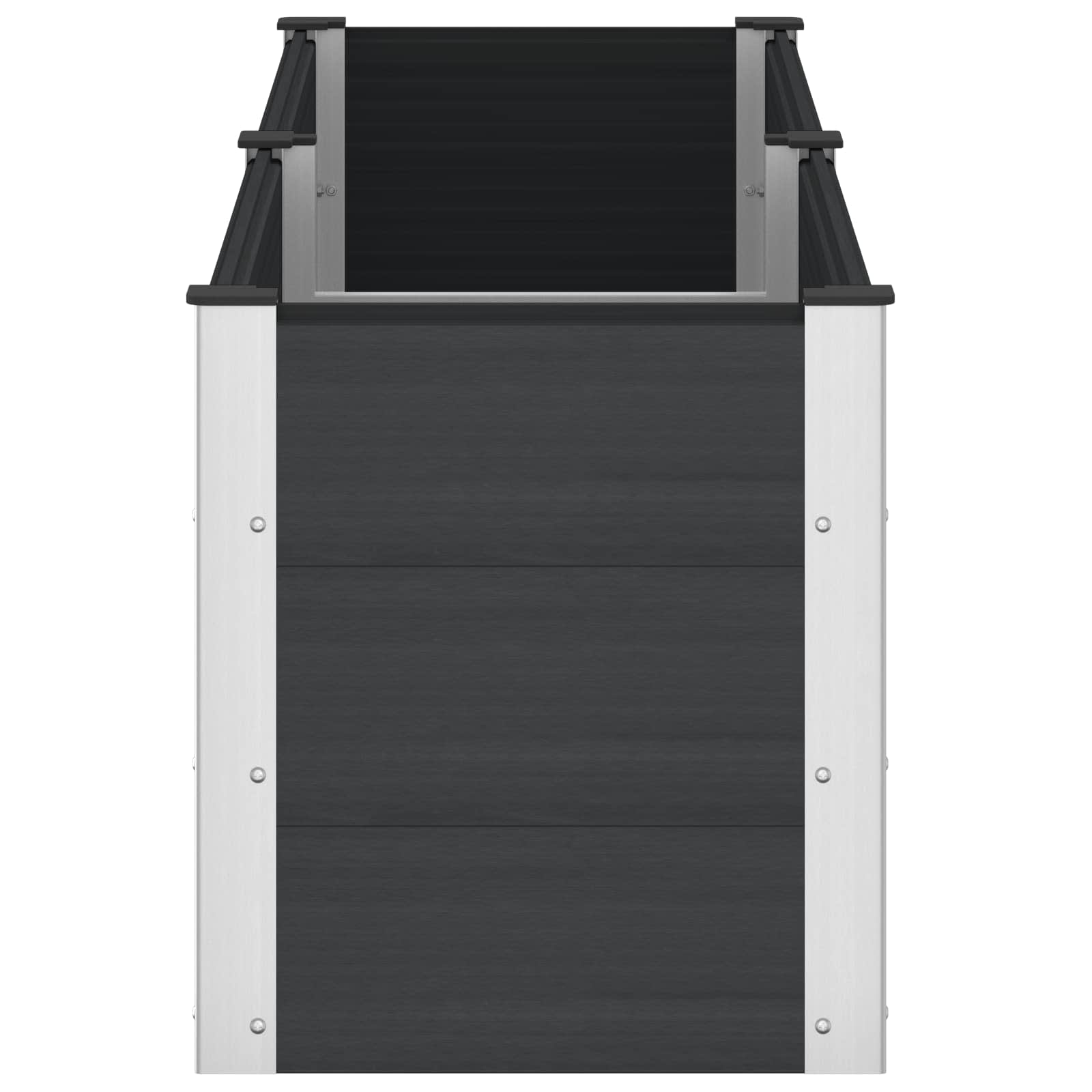 vidaXL Podniesiona rabata ogrodowa Czarny 200 x 50 x 54 cm