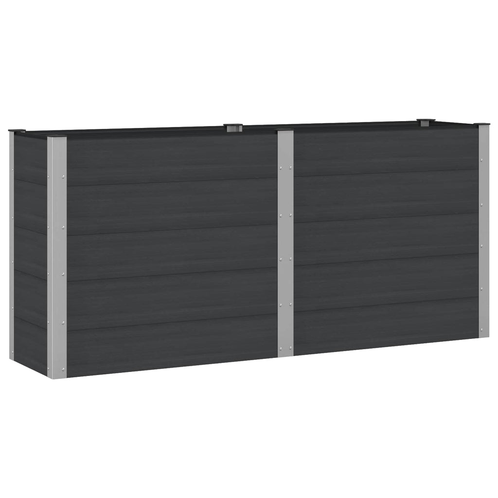 vidaXL Podniesiona rabata ogrodowa Czarny 200 x 50 x 91 cm