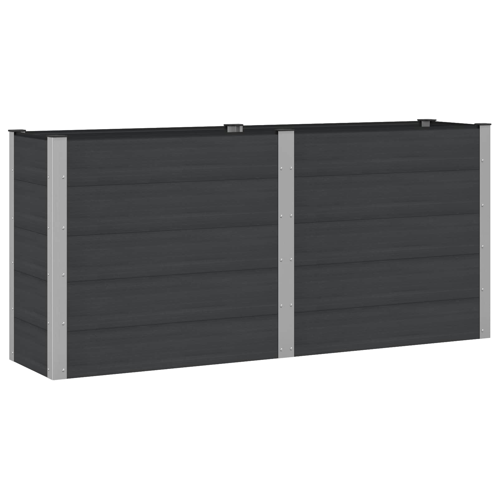 vidaXL Podniesiona rabata ogrodowa Czarny 200 x 50 x 91 cm