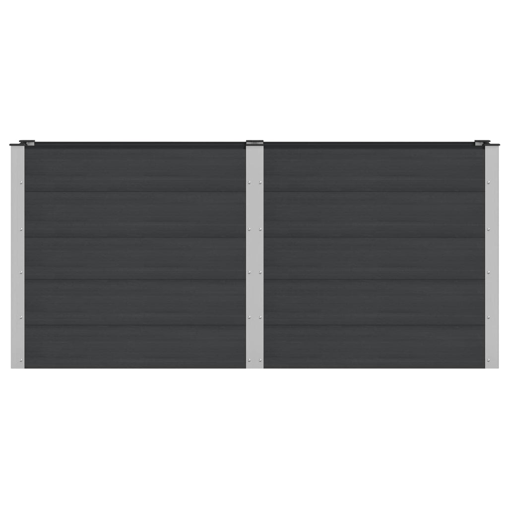 vidaXL Podniesiona rabata ogrodowa Czarny 200 x 50 x 91 cm