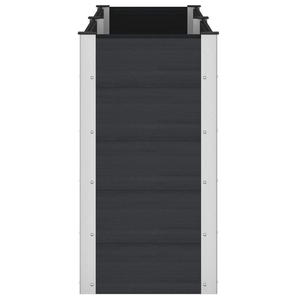 vidaXL Podniesiona rabata ogrodowa Czarny 200 x 50 x 91 cm
