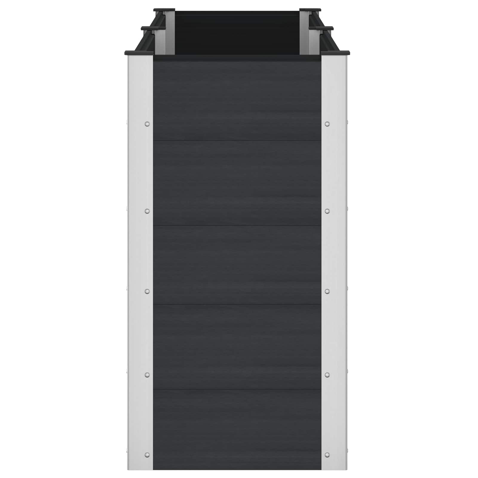 vidaXL Podniesiona rabata ogrodowa Czarny 200 x 50 x 91 cm
