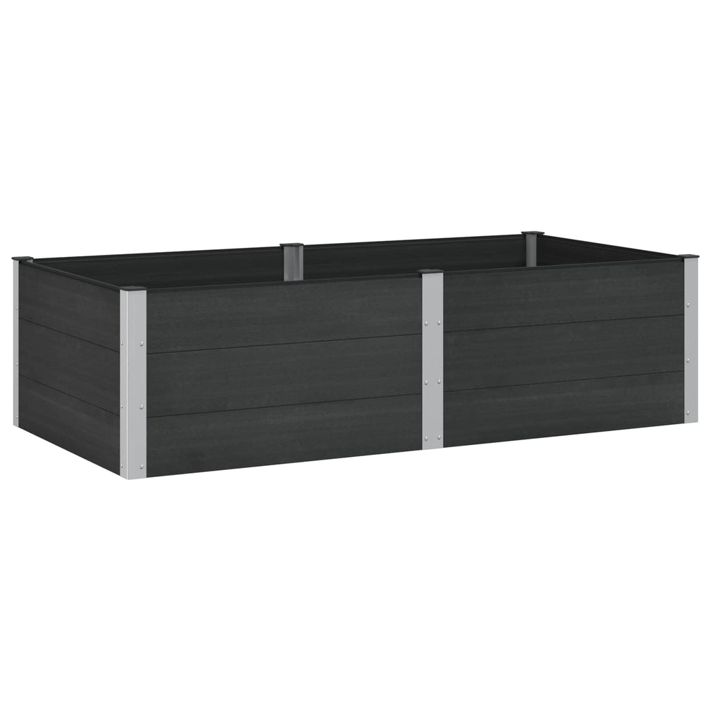vidaXL Podniesiona rabata ogrodowa Czarny 200 x 100 x 54 cm