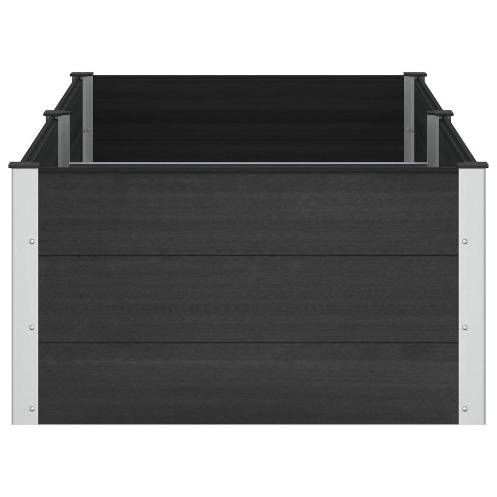 vidaXL Podniesiona rabata ogrodowa Czarny 200 x 100 x 54 cm