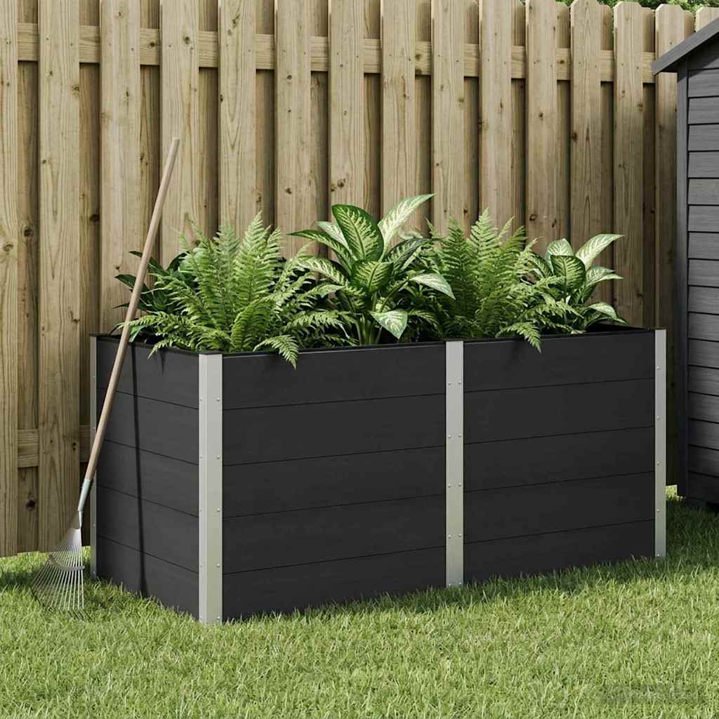 vidaXL Podniesiona rabata ogrodowa Czarny 200 x 100 x 91 cm