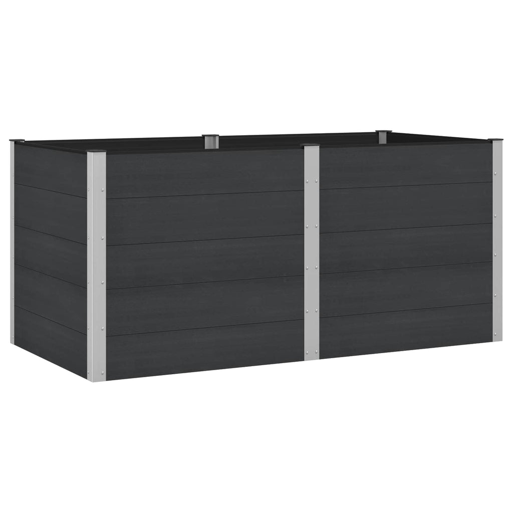 vidaXL Podniesiona rabata ogrodowa Czarny 200 x 100 x 91 cm