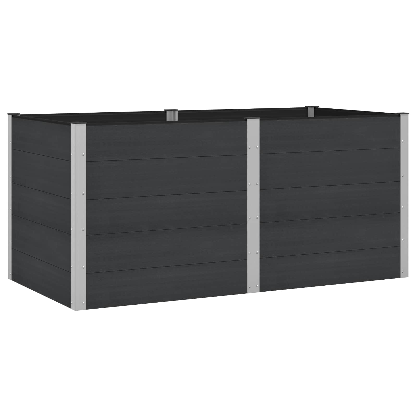 vidaXL Podniesiona rabata ogrodowa Czarny 200 x 100 x 91 cm