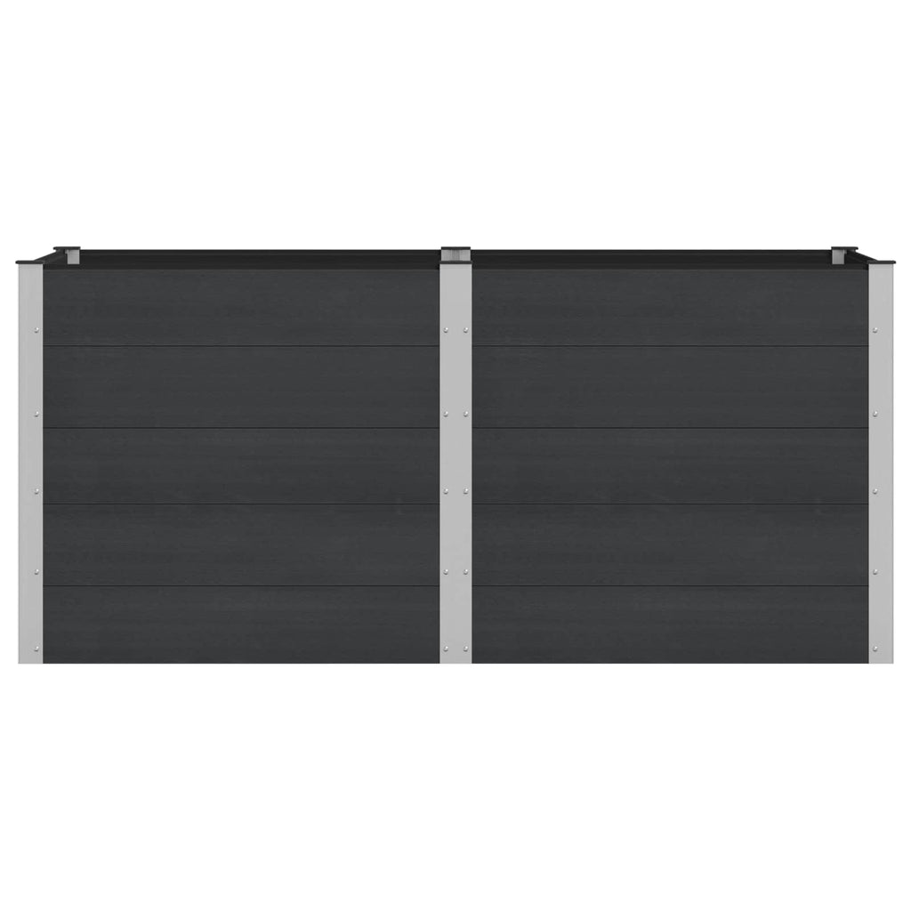 vidaXL Podniesiona rabata ogrodowa Czarny 200 x 100 x 91 cm