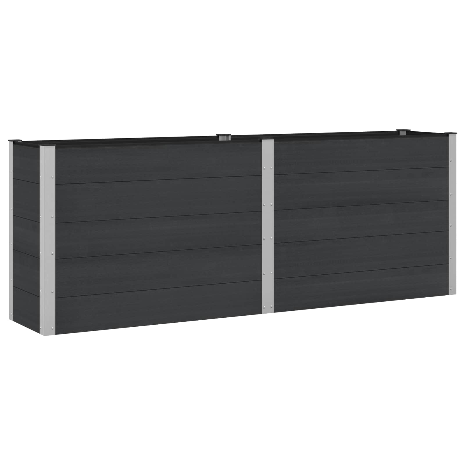 vidaXL Podniesiona rabata ogrodowa Czarny 250 x 50 x 91 cm