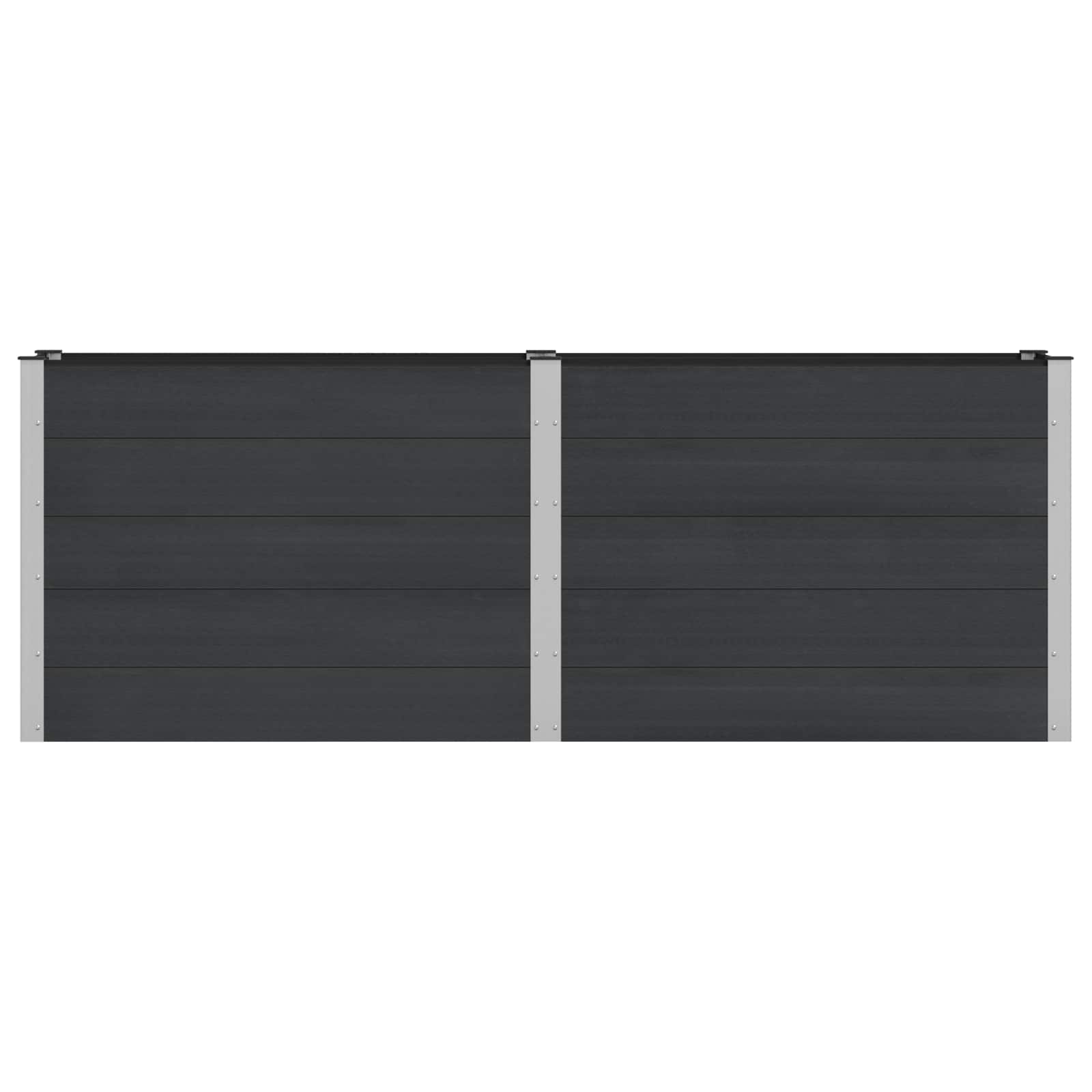 vidaXL Podniesiona rabata ogrodowa Czarny 250 x 50 x 91 cm