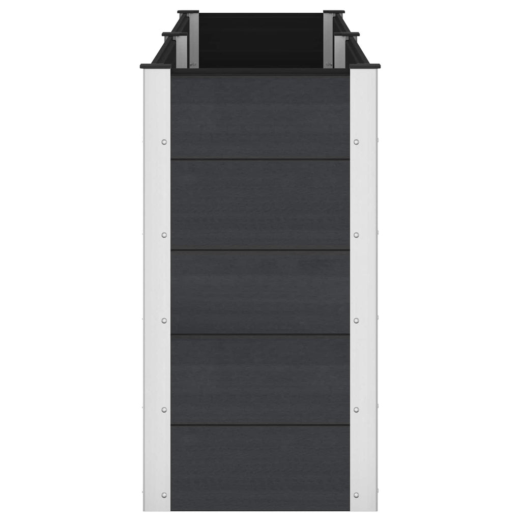 vidaXL Podniesiona rabata ogrodowa Czarny 250 x 50 x 91 cm