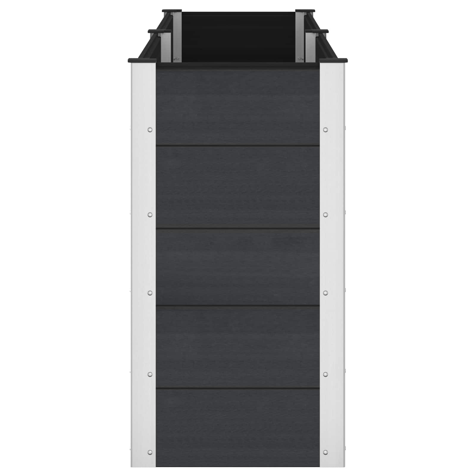 vidaXL Podniesiona rabata ogrodowa Czarny 250 x 50 x 91 cm