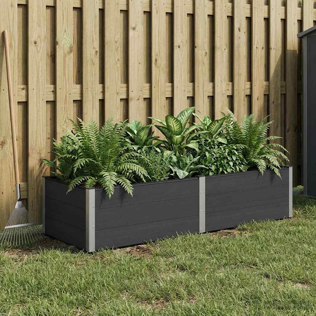 vidaXL Podniesiona rabata ogrodowa Czarny 250 x 100 x 54 cm