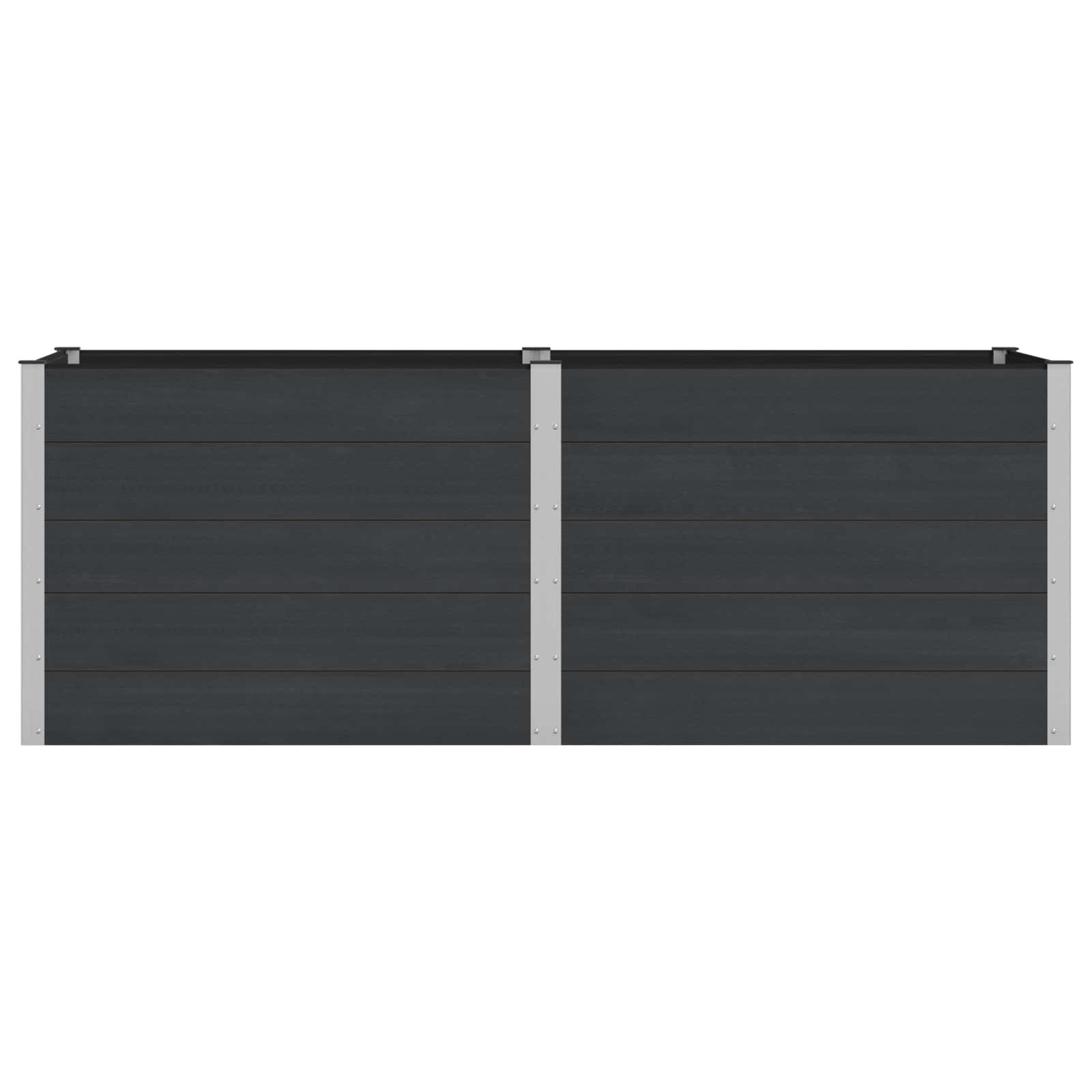 vidaXL Podniesiona rabata ogrodowa Czarny 250 x 100 x 91 cm