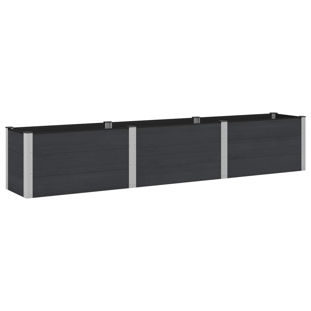 vidaXL Podniesiona rabata ogrodowa Czarny 300 x 50 x 54 cm