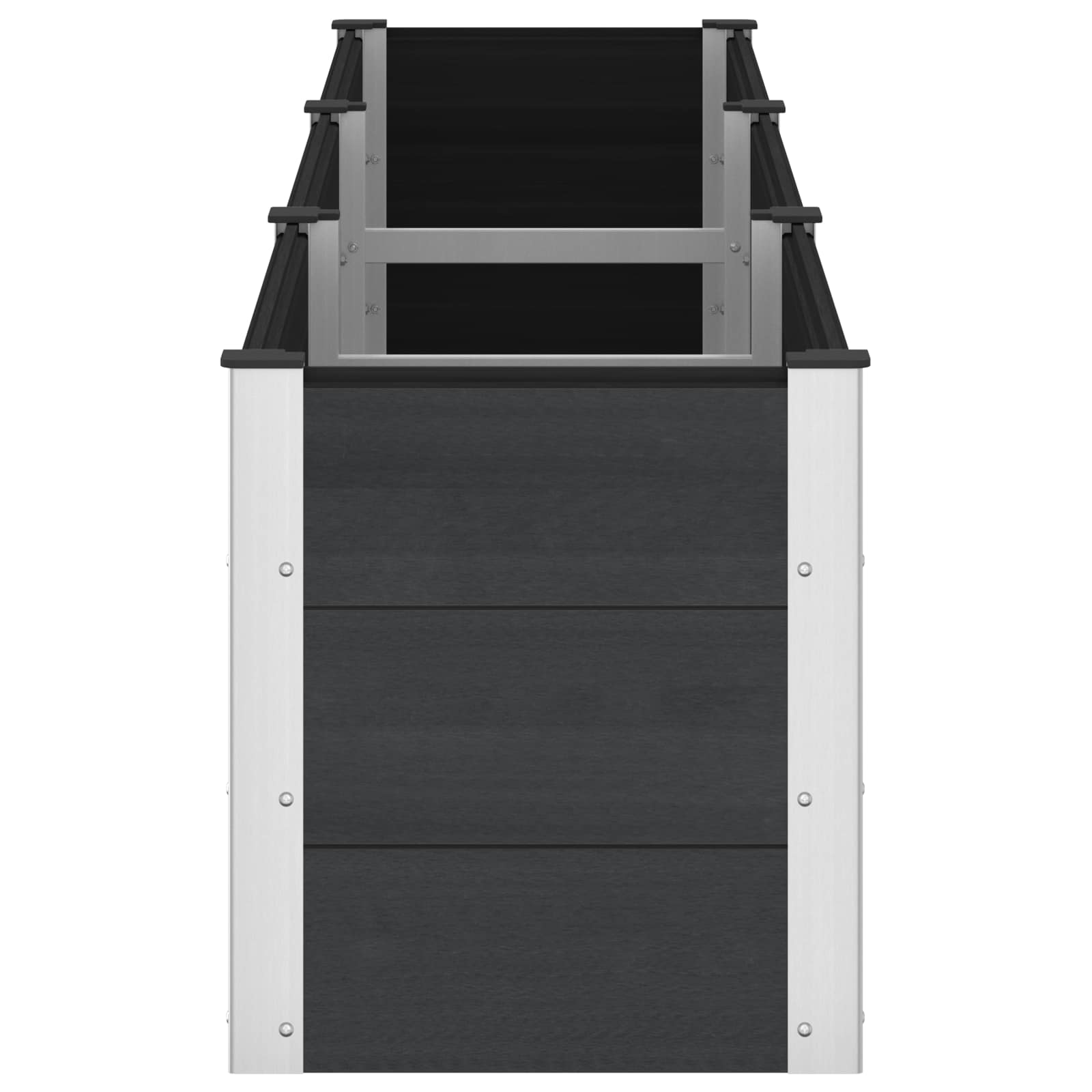 vidaXL Podniesiona rabata ogrodowa Czarny 300 x 50 x 54 cm