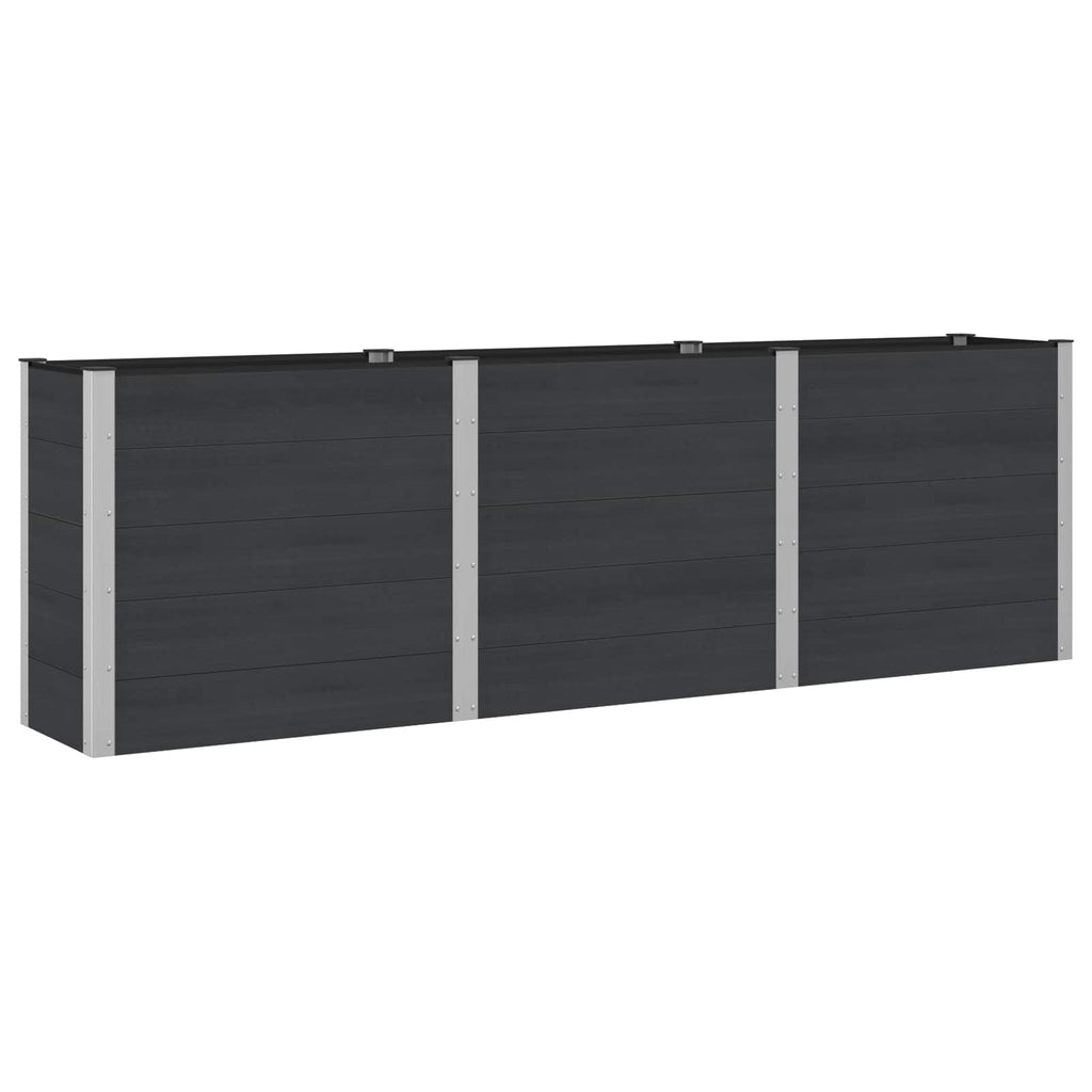 vidaXL Podniesiona rabata ogrodowa Czarny 300 x 50 x 91 cm