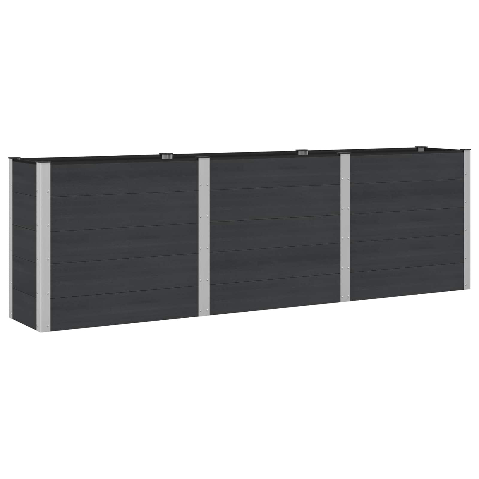 vidaXL Podniesiona rabata ogrodowa Czarny 300 x 50 x 91 cm