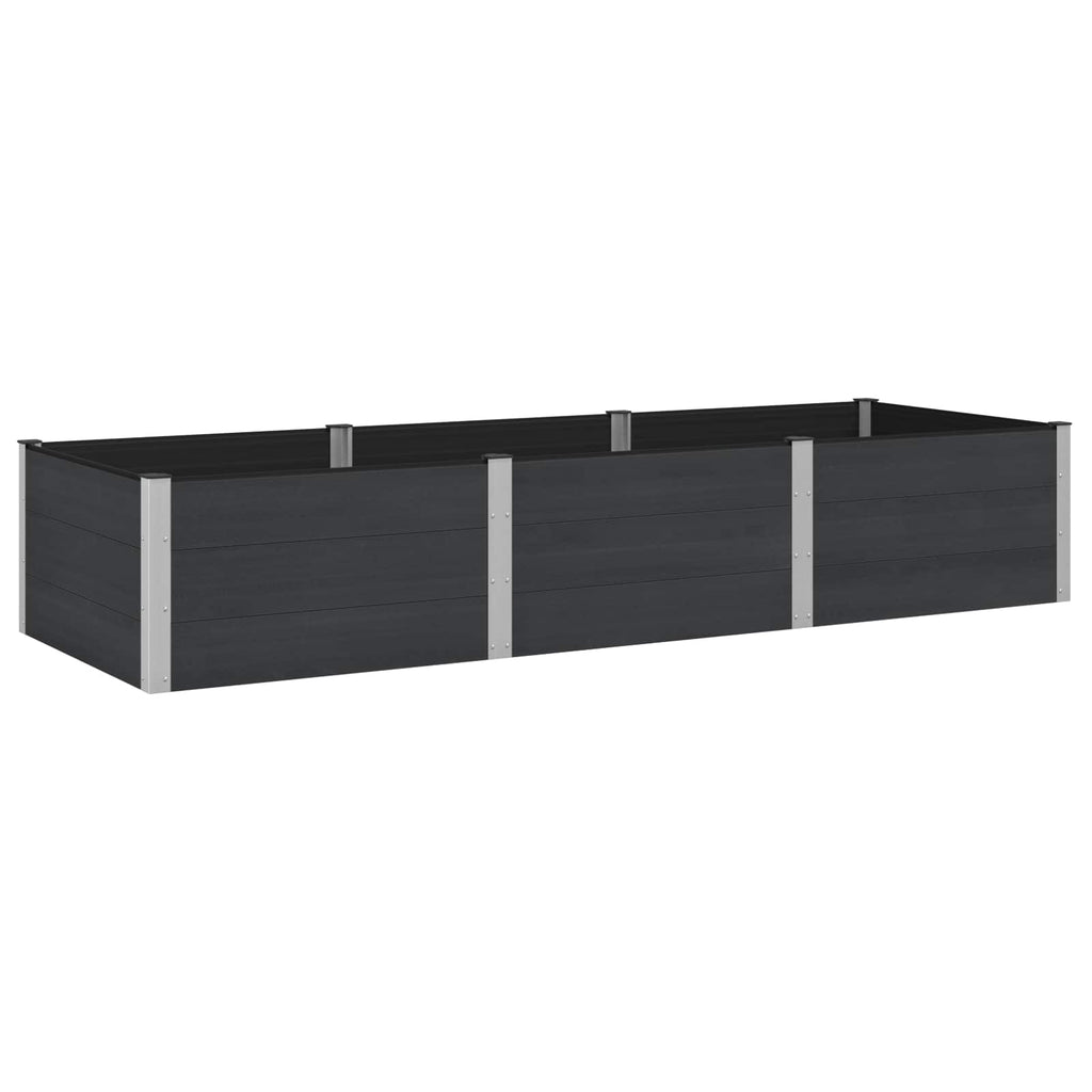 vidaXL Podniesiona rabata ogrodowa Czarny 300 x 100 x 54 cm