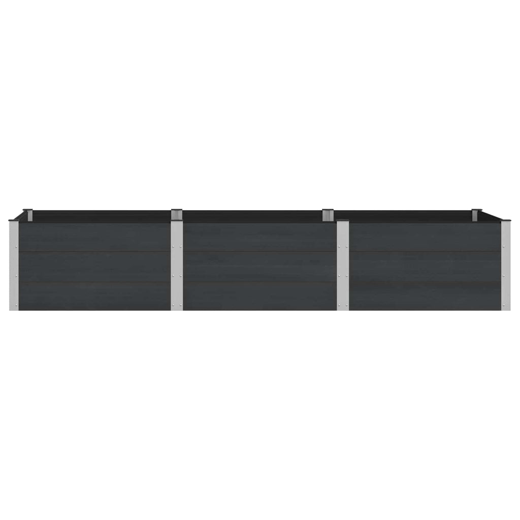 vidaXL Podniesiona rabata ogrodowa Czarny 300 x 100 x 54 cm